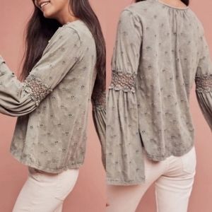 Anthropologie Calvie Top in Heathered Gray